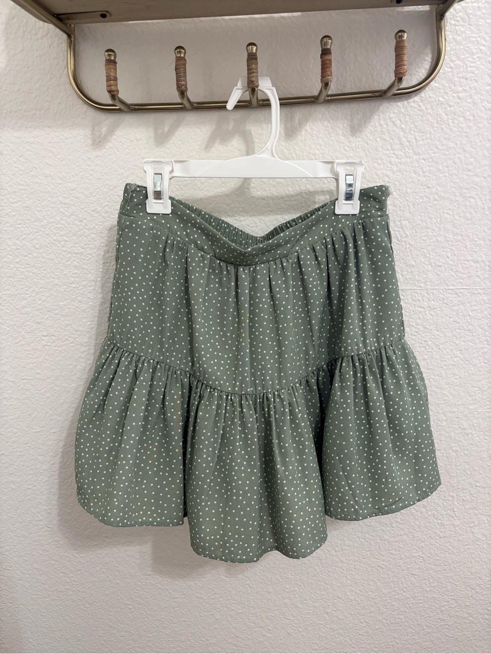 Sage Polka Dot Tiered Mini Skirt - Sage by Sage